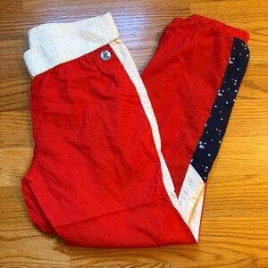 Juicy Couture red nylon track pants size large